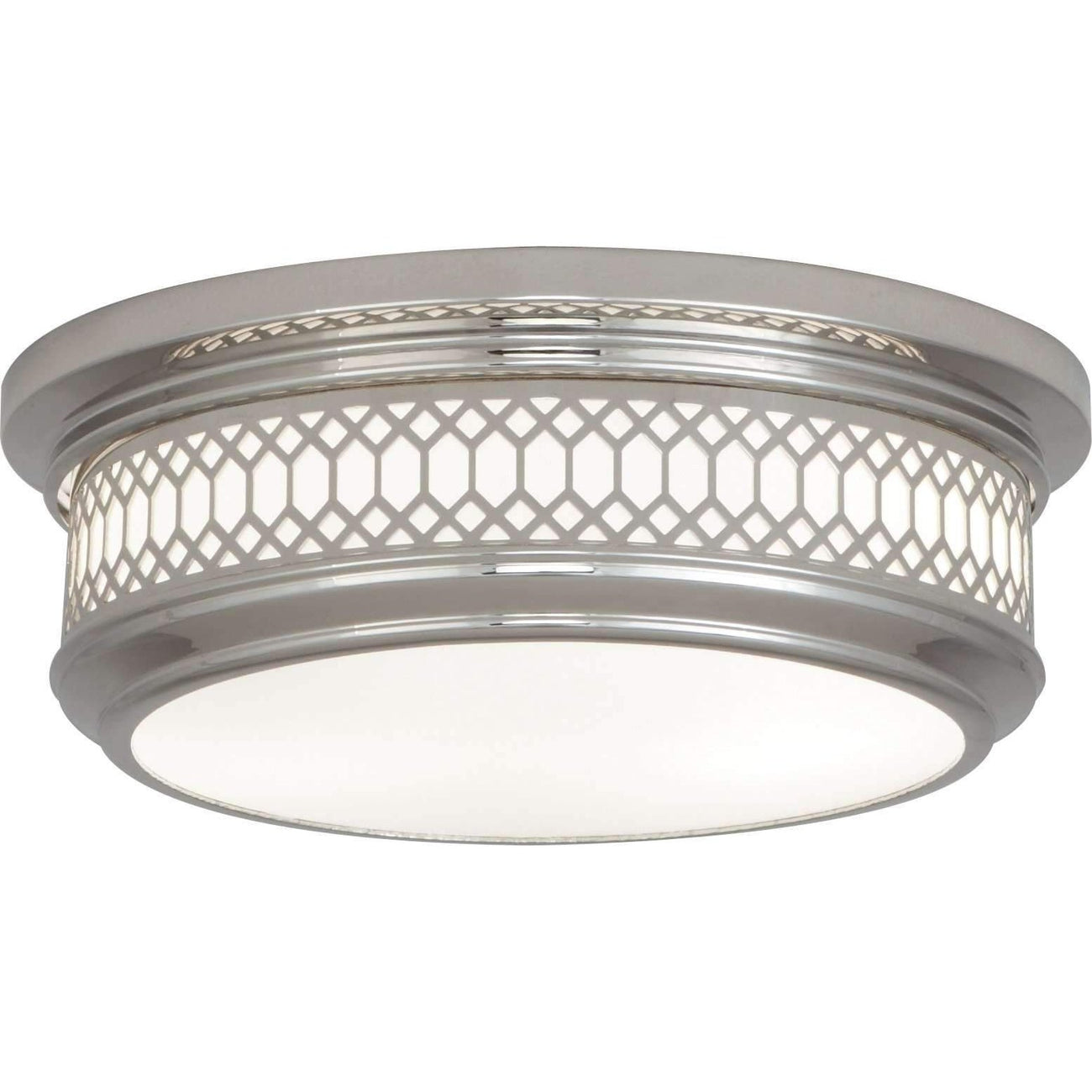 Williamsburg Tucker Flushmount - Small-Robert Abbey Fine Lighting-ABBEY-S306-Flush MountsPolished Nickel-3-France and Son