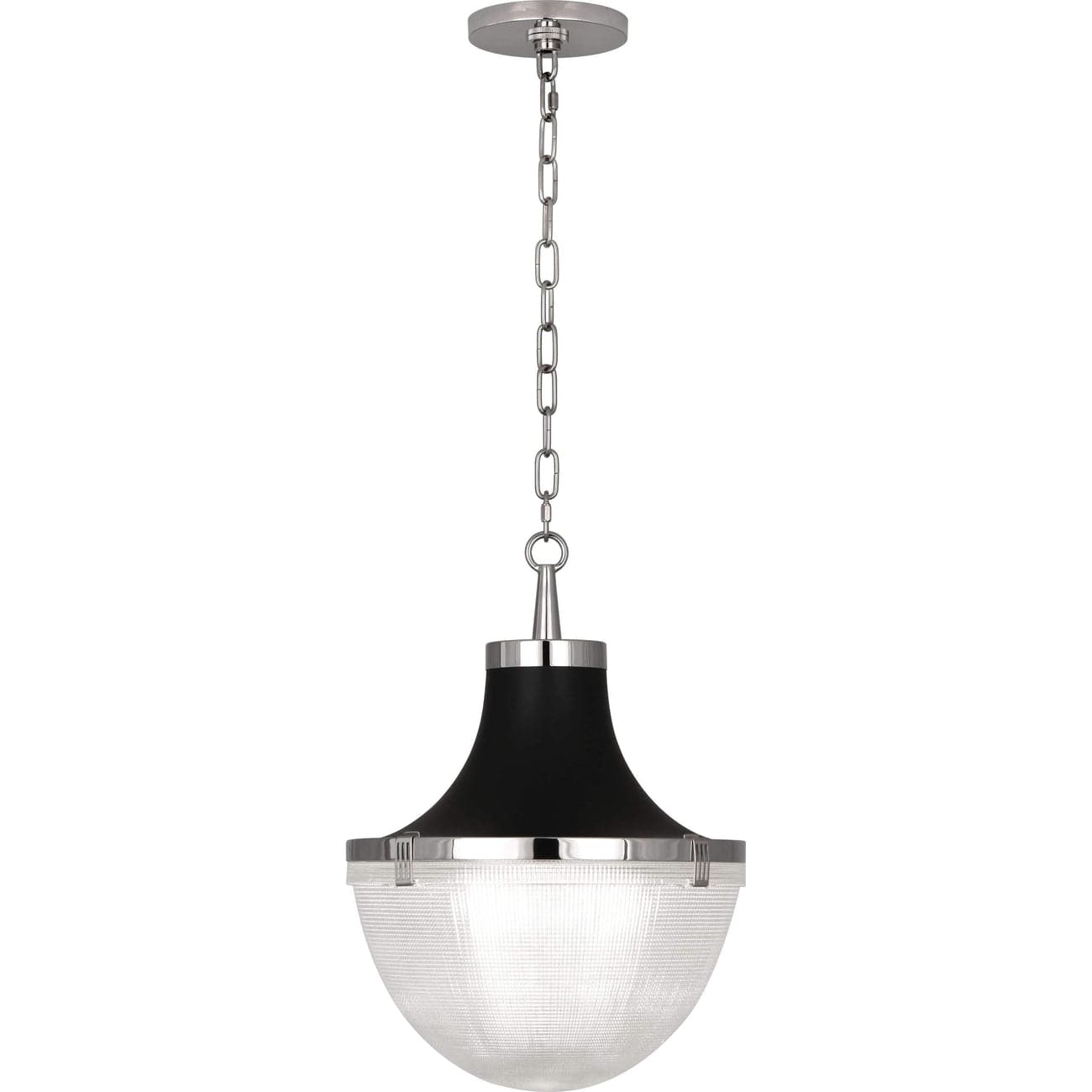 Brighton Holophane Glass Pendant-Robert Abbey Fine Lighting-ABBEY-S3391-PendantsPolished Nickel-2-France and Son