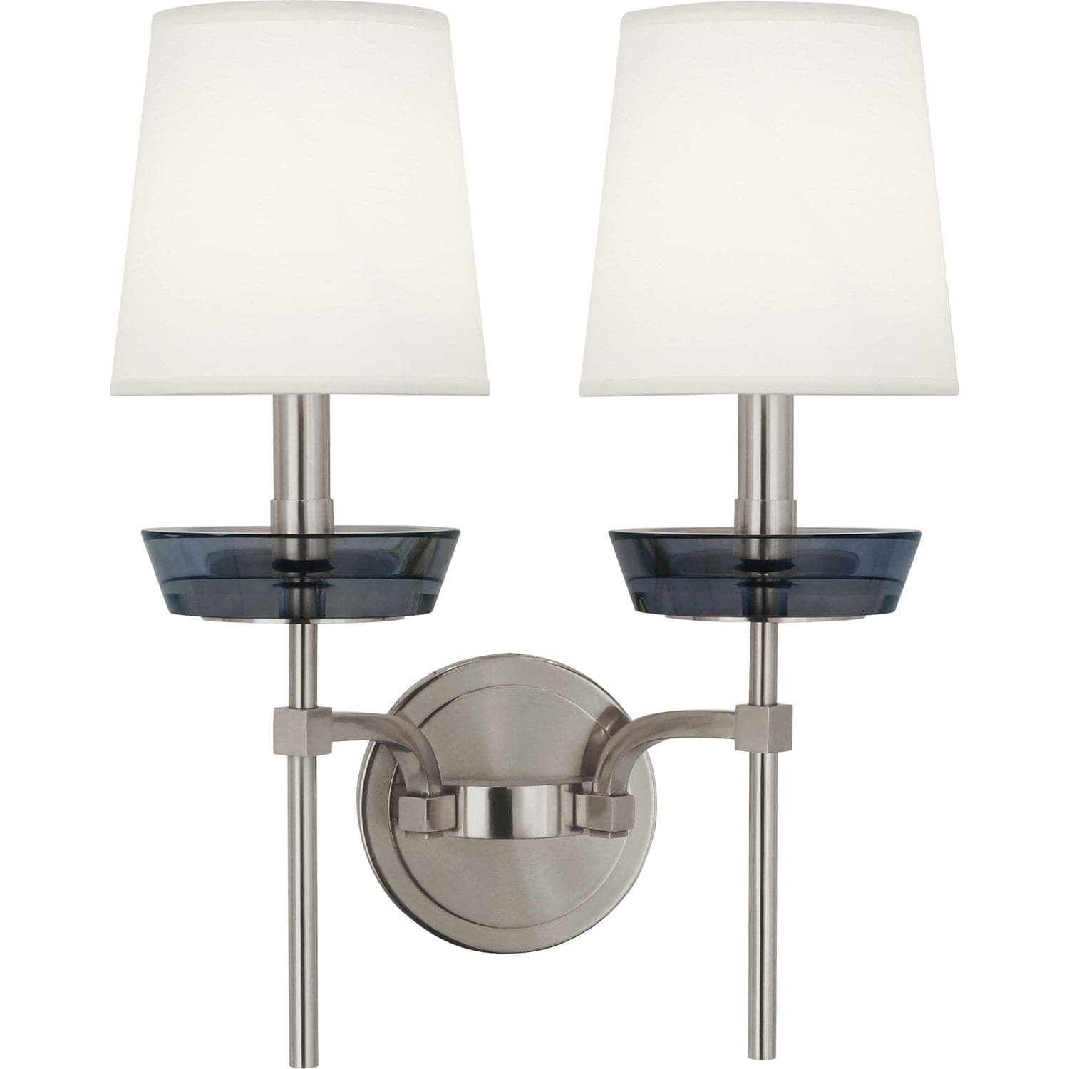 Cristallo 2 Lights Wall Sconce-Robert Abbey Fine Lighting-ABBEY-S609-Wall LightingPolished Nickel-2-France and Son