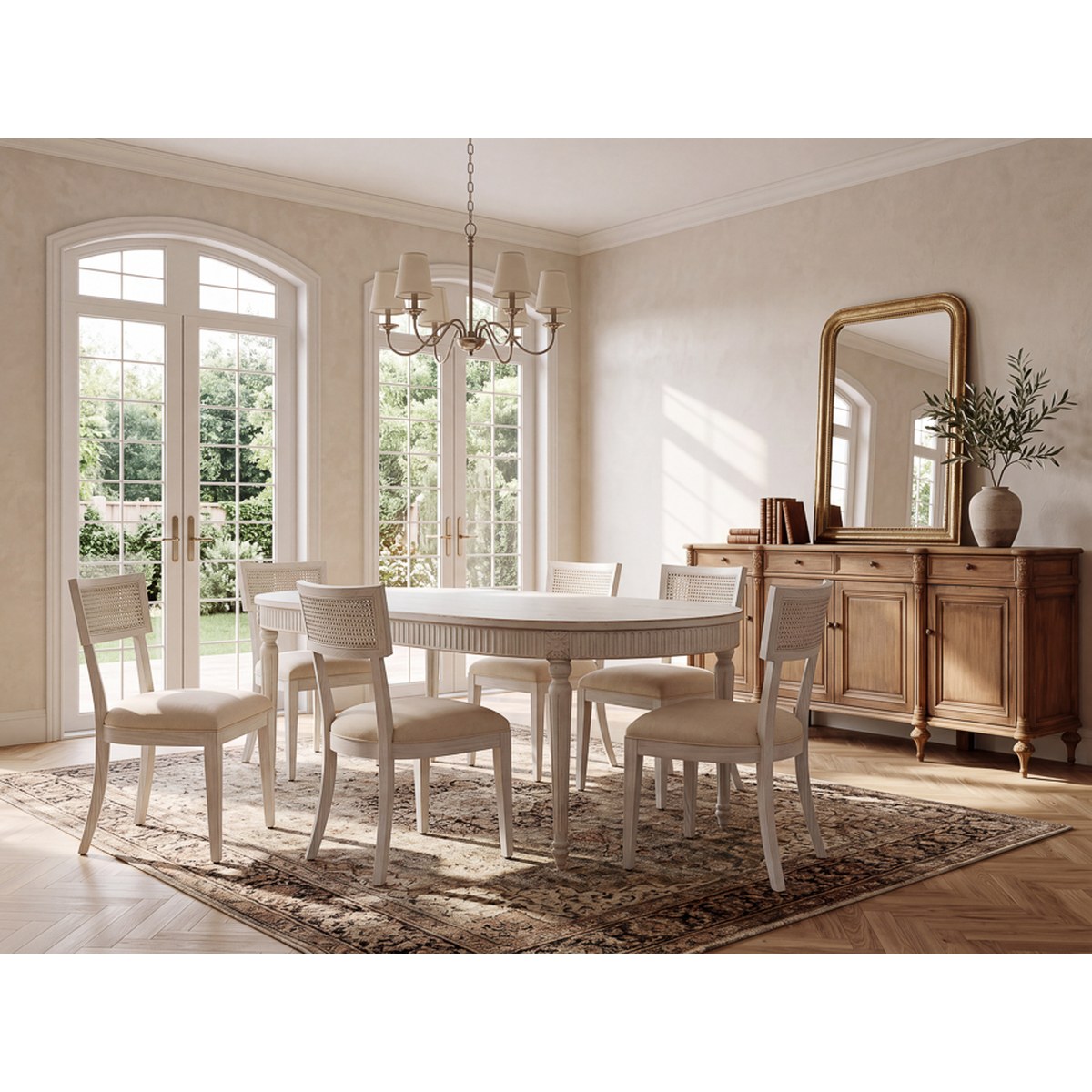 French Antique Reproduction Dining Table 89" - lifestyle view