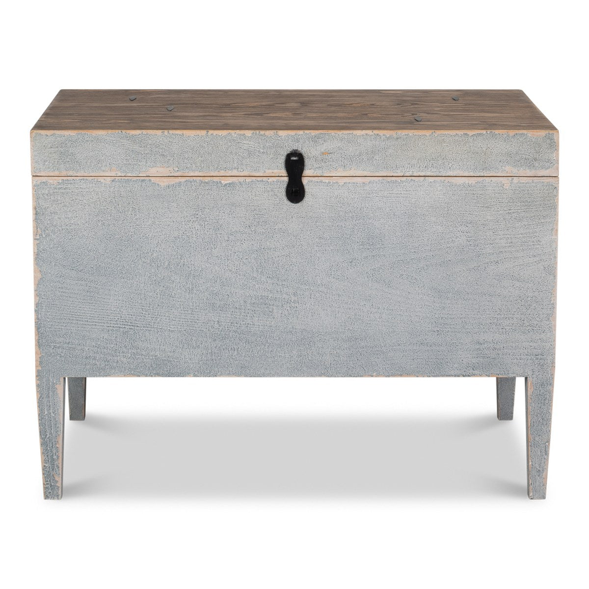 Trunk Side Table with Secret Storage - Grey front view
