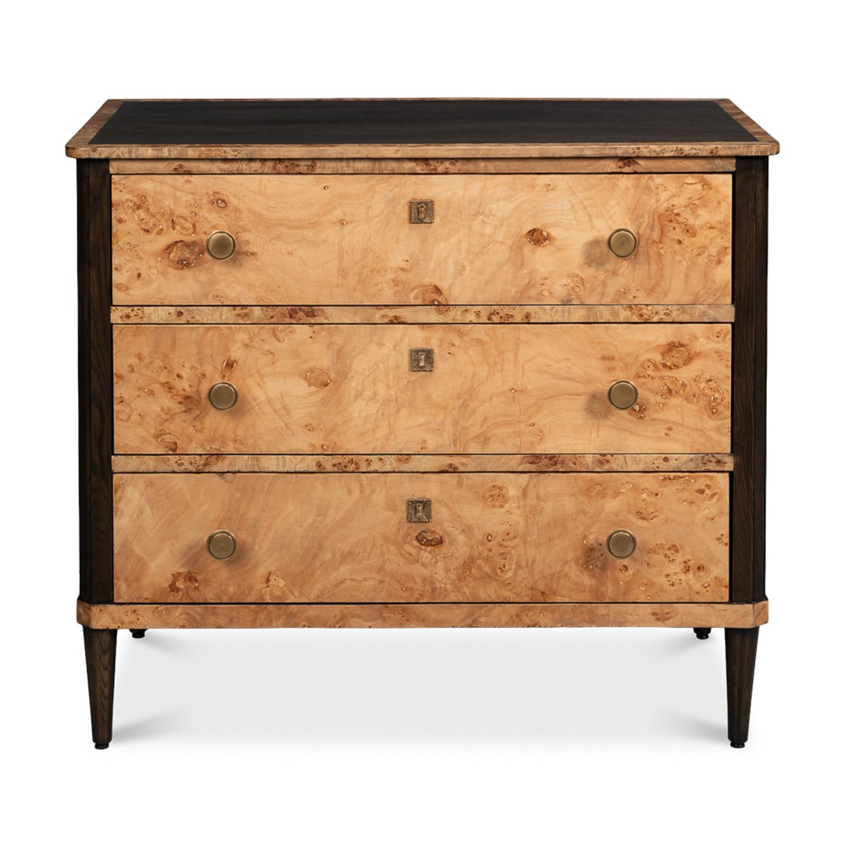 Burl 3-Drawer Chest - Tan front view