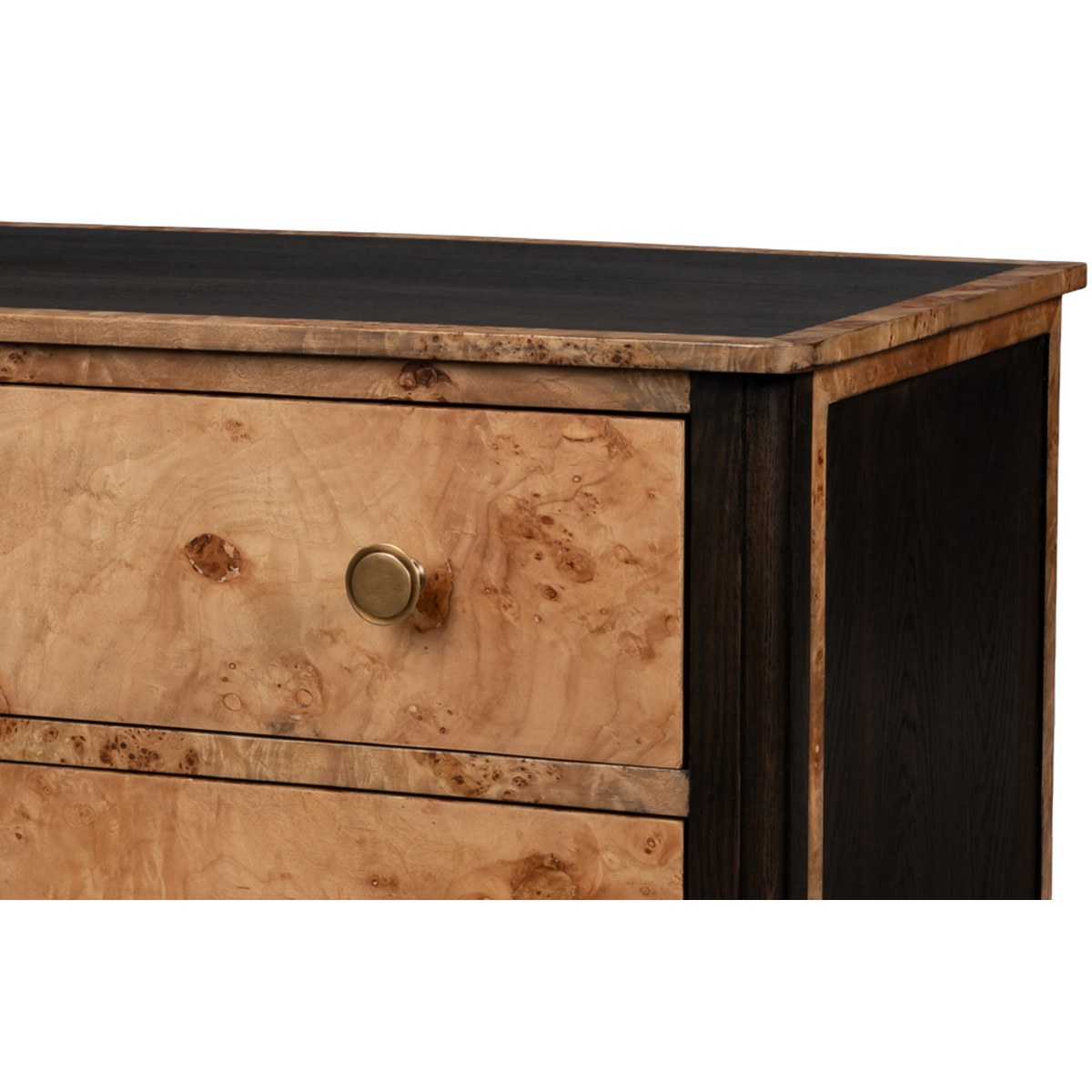 Burl 3-Drawer Chest - detail view