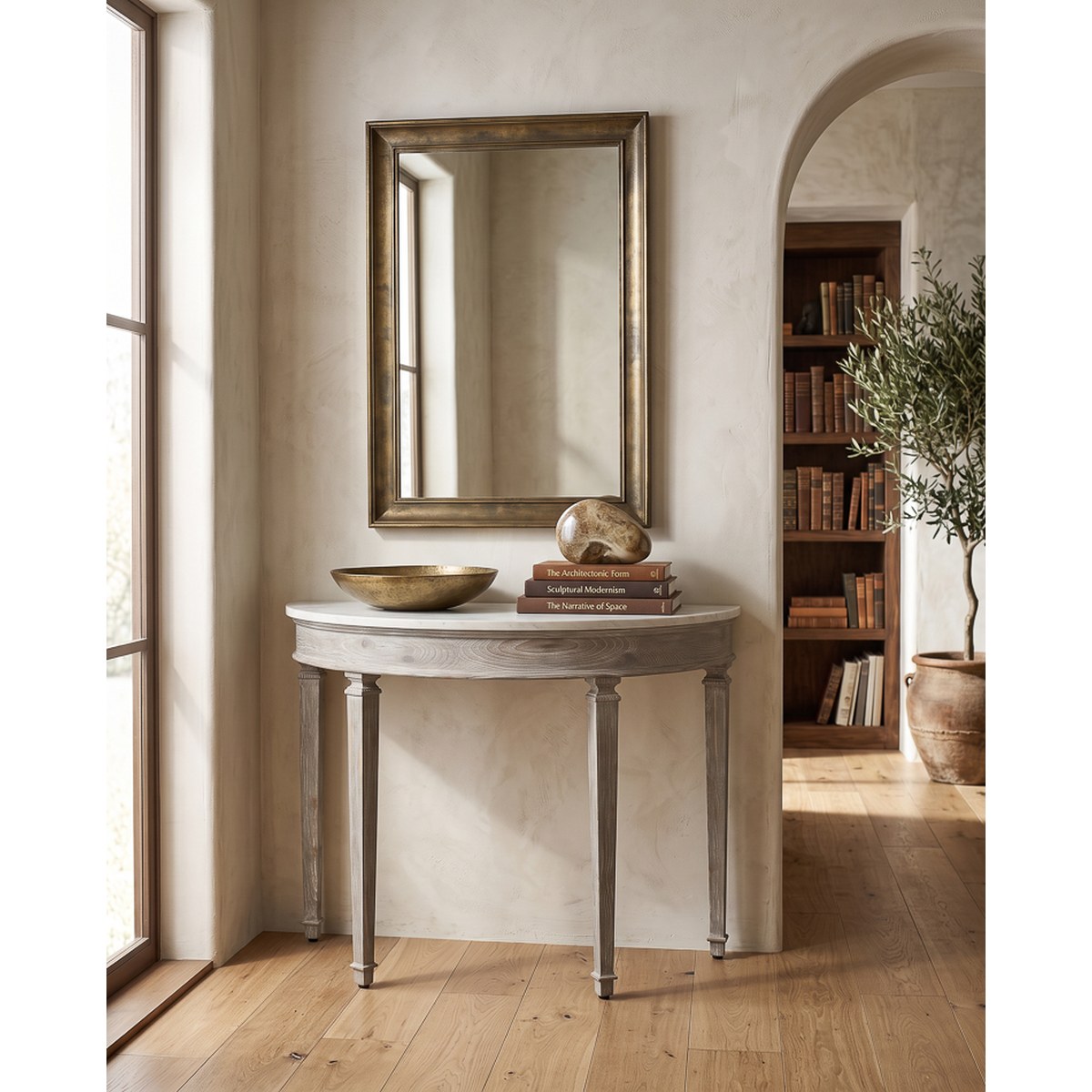 Wycliffe Demilune Console Table - lifestyle view