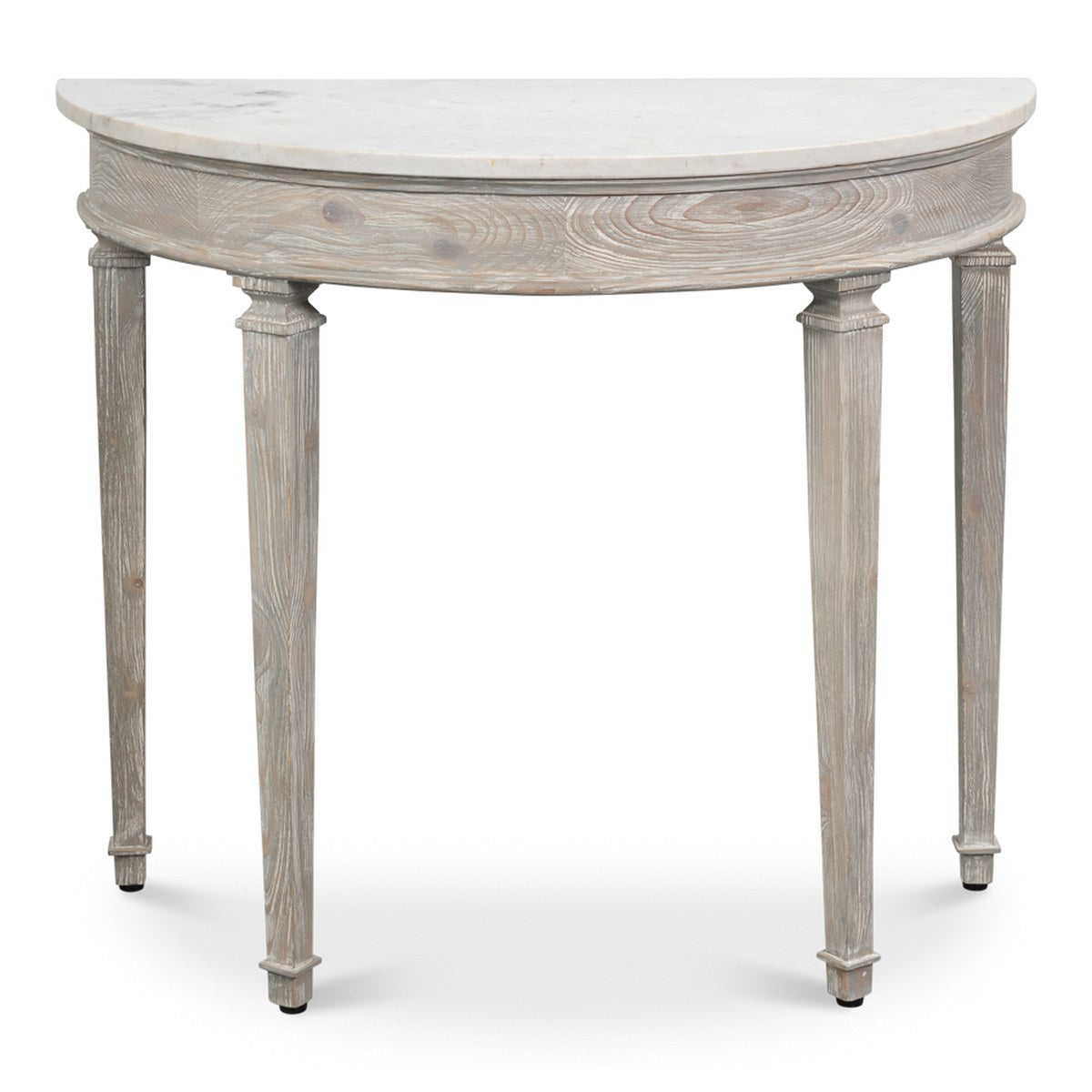 Wycliffe Demilune Console Table - Drift Pine front view