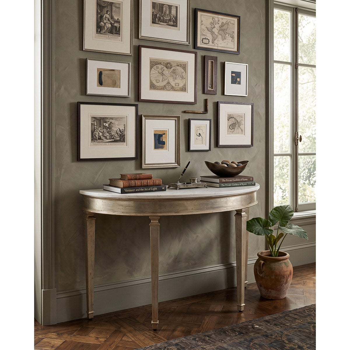 Wycliffe Demilune Console Table - lifestyle view