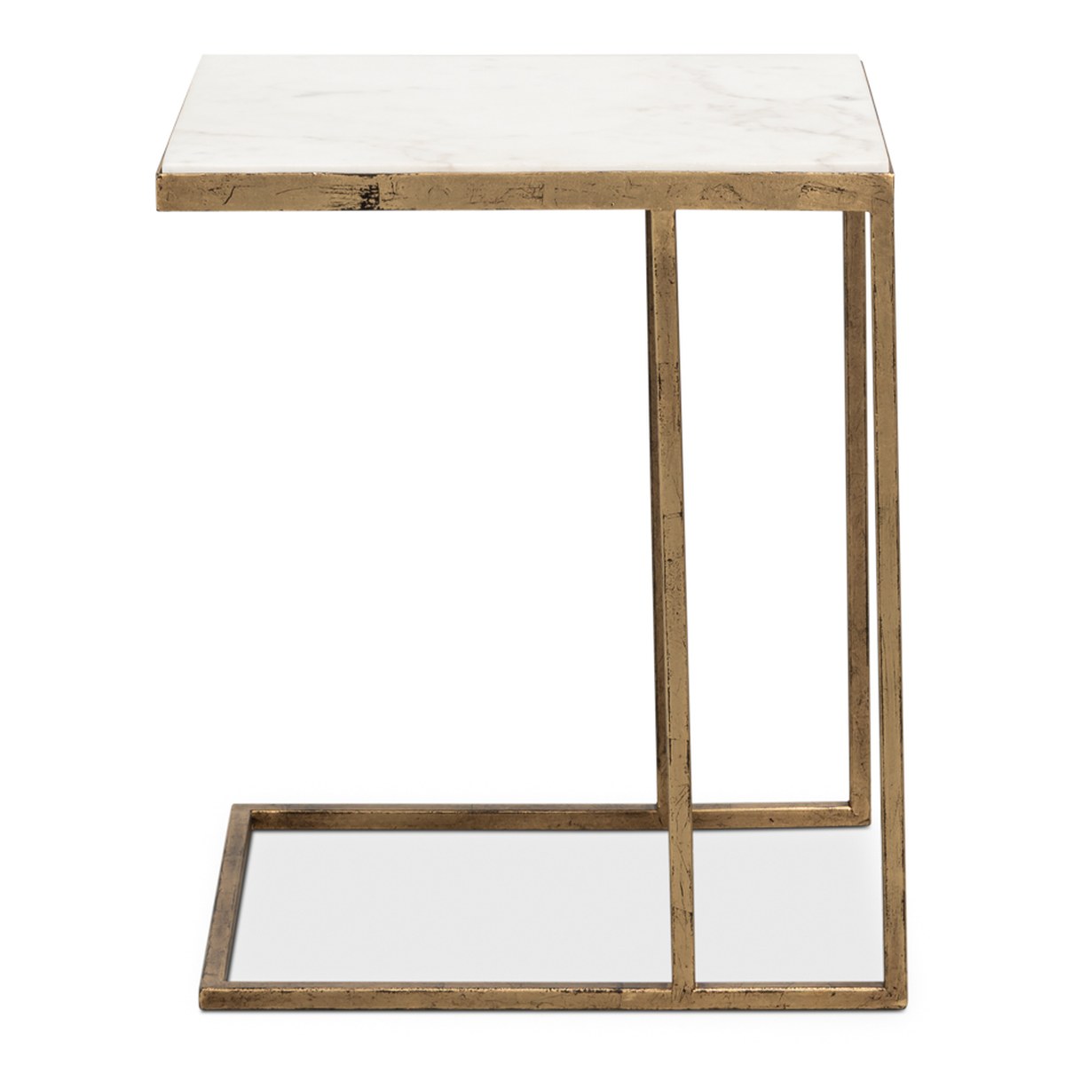 Patsy Side Table - White Marble front view