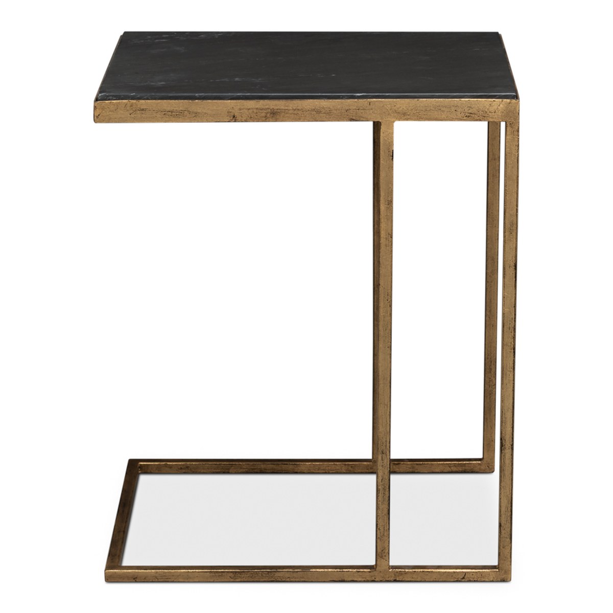 Patsy Side Table - Black Marble front view