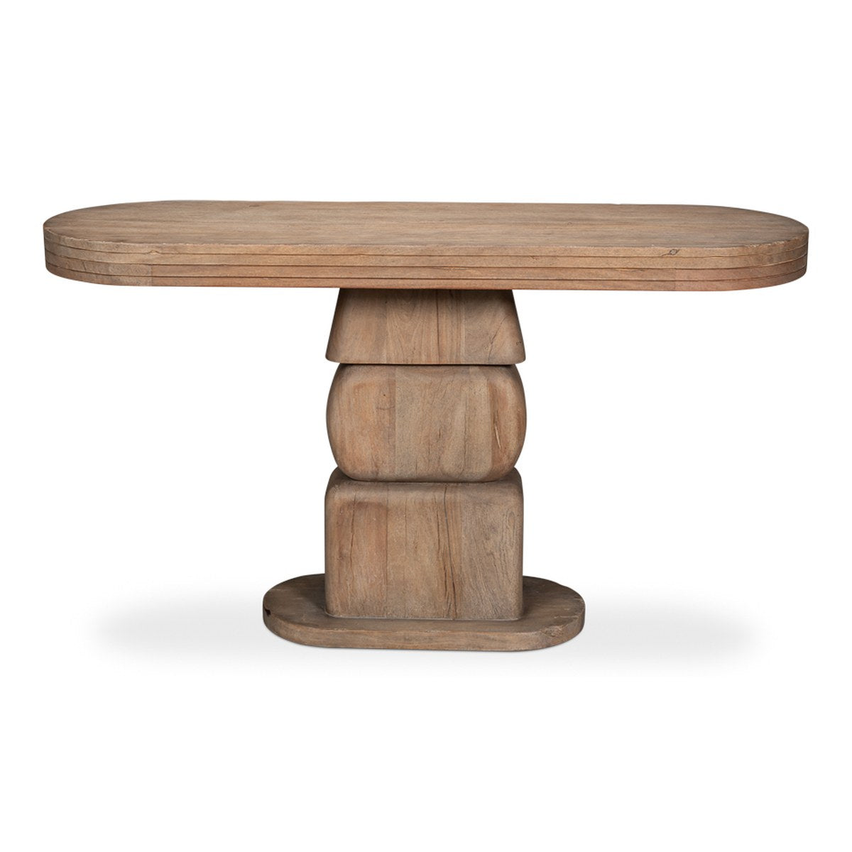 Dolmen Stacked Console - Brown front view