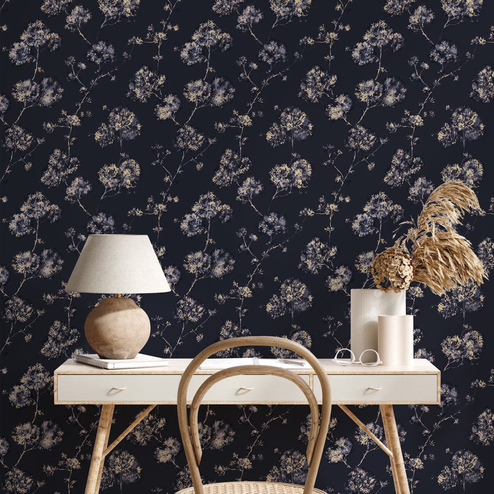 Sun-Bleached Floral Peel And Stick Wallpaper-Tempaper & Co.-Tempaper-SB15203-DecorMidnight-4-France and Son