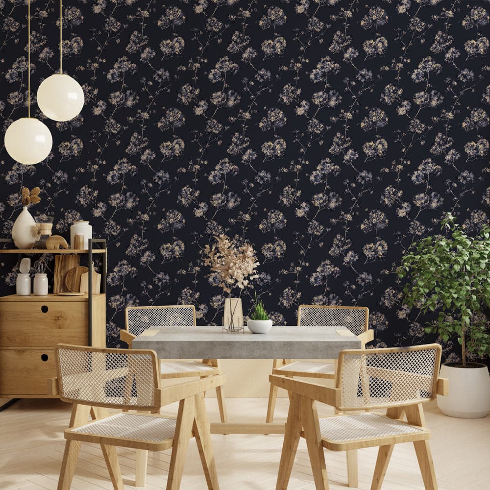 Sun-Bleached Floral Peel And Stick Wallpaper-Tempaper & Co.-Tempaper-SB15203-DecorMidnight-6-France and Son