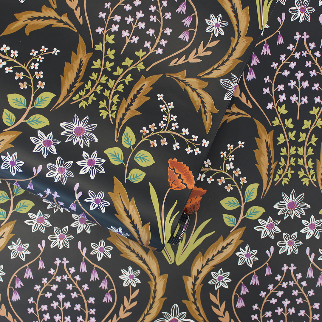 Scandi Floral Peel And Stick Wallpaper-Tempaper & Co.-Tempaper-SF5249-Wall PaperSun-kissed Orange-4-France and Son