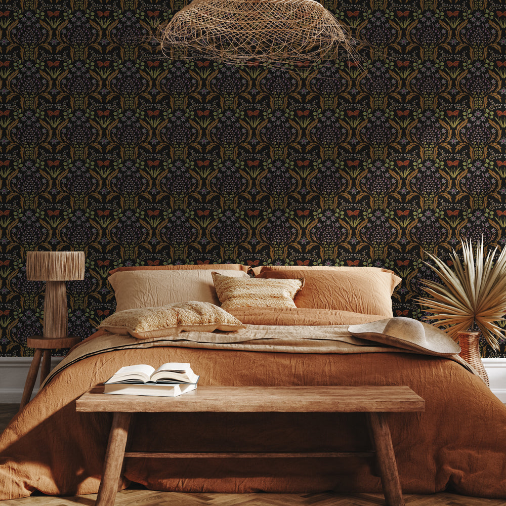 Scandi Floral Peel And Stick Wallpaper-Tempaper & Co.-Tempaper-SF5249-Wall PaperSun-kissed Orange-2-France and Son