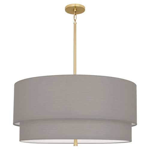 Decker Pendant-Robert Abbey Fine Lighting-ABBEY-SG139-PendantsModern Brass Finish / Smoke Gray Fabric Shade-15-France and Son