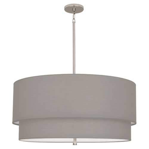 Decker Pendant-Robert Abbey Fine Lighting-ABBEY-SG140-PendantsPolished Nickel Finish / Smoke Gray Fabric Shade-16-France and Son