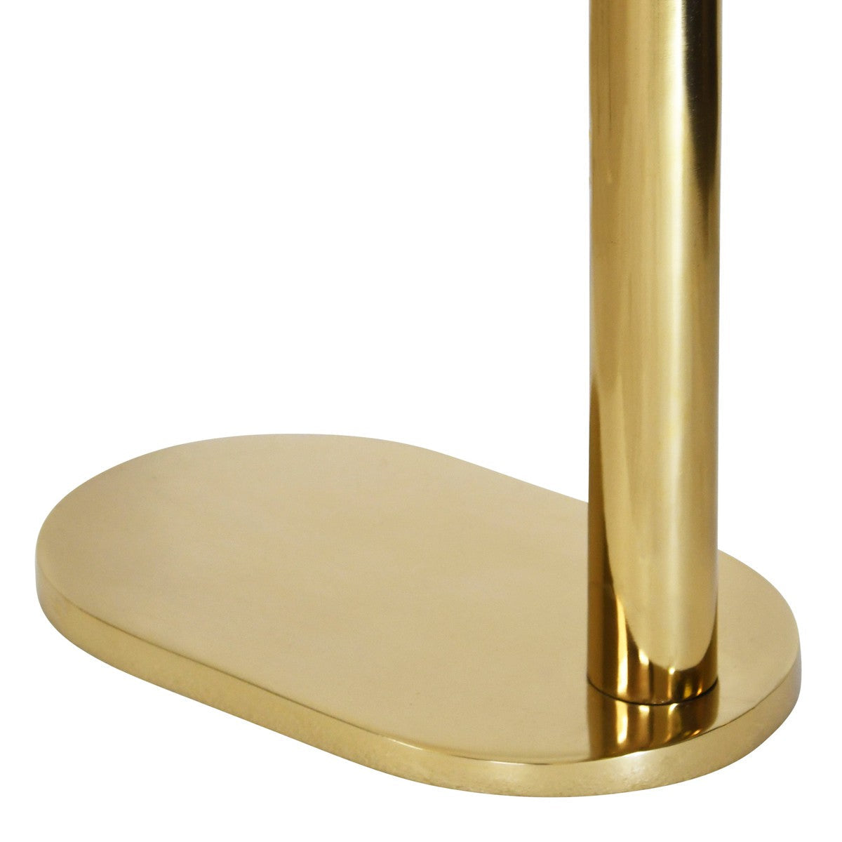 Simeon - Racetrack C Table In Brass With White Marble Top