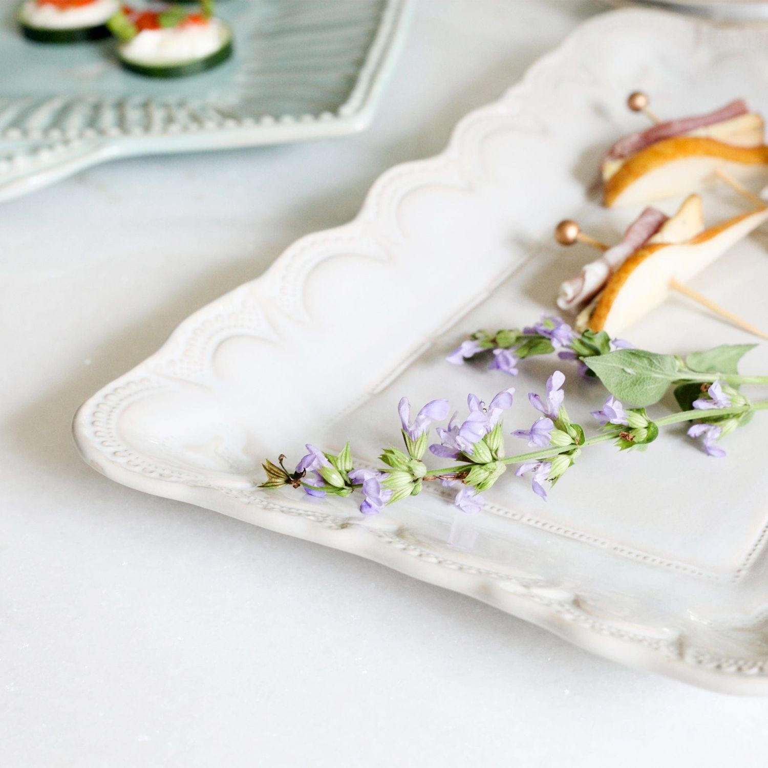 Incanto Stone Lace Rectangular Platter