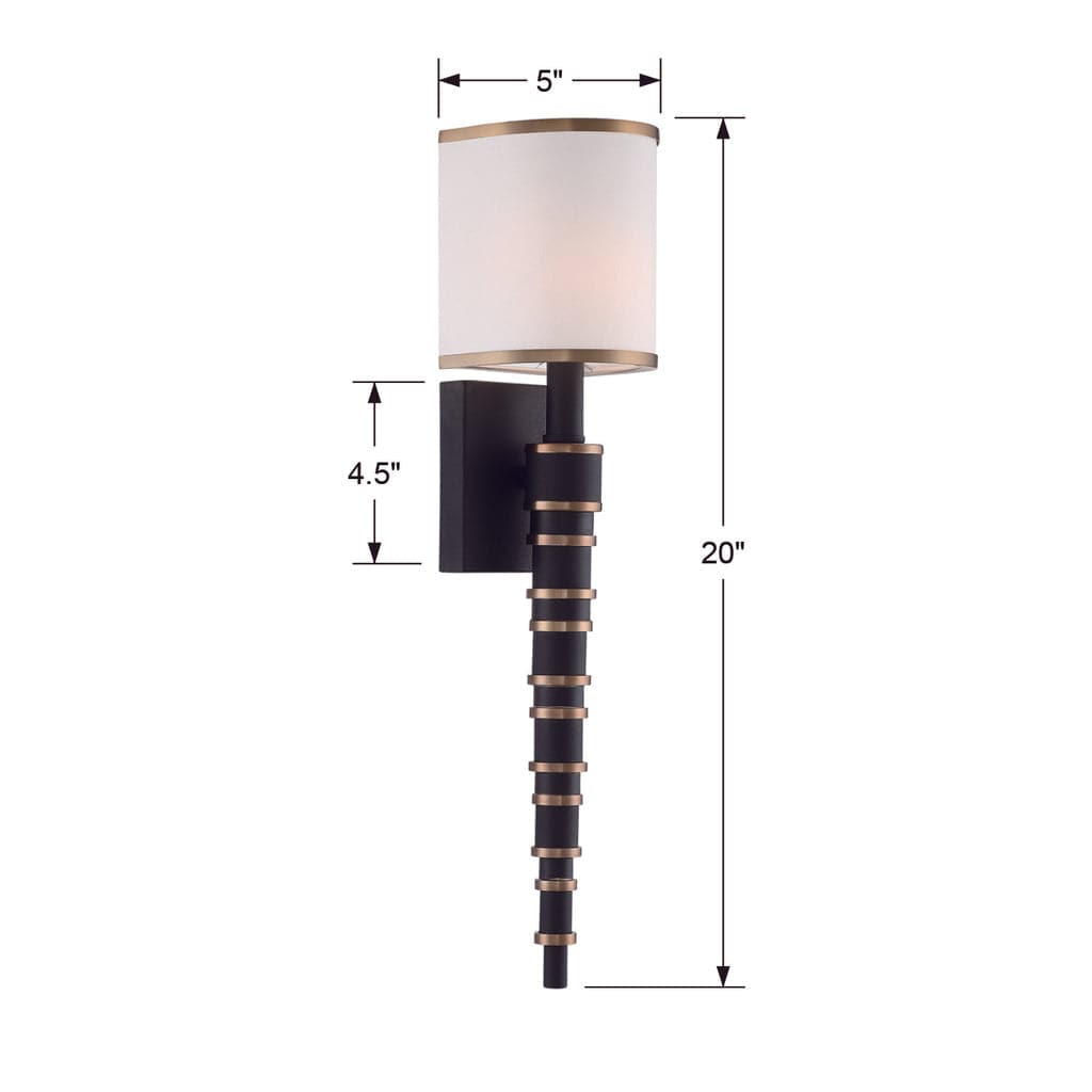 Sloane 1 Light Wall Sconce-Crystorama Lighting Company-CRYSTO-SLO-A3601-VG-BF-Wall Lighting-5-France and Son