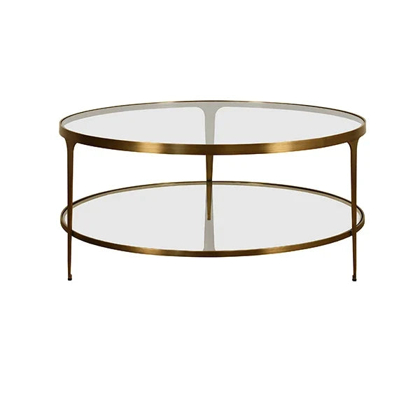 Stacey Two Tier Glass Top Round Coffee Table