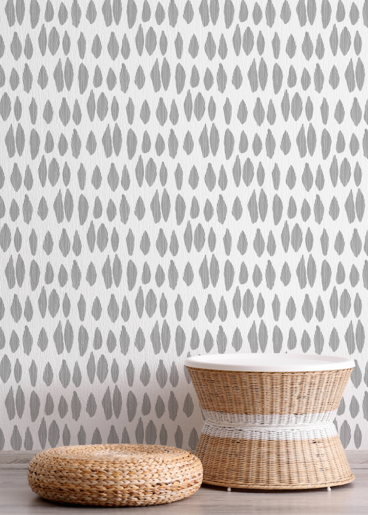 Cascade Wallpaper-Mitchell Black-MITCHB-WCJT20-BS-PM-10-Wall DecorPatterns Blush-Premium Matte Paper-3-France and Son