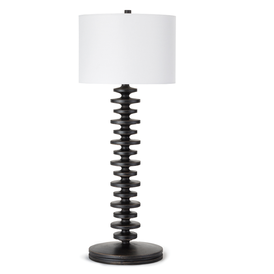 Fishbone Buffet Lamp - Ebony-Regina Andrew Design-RAD-13-1222EB-Table Lamps-1-France and Son