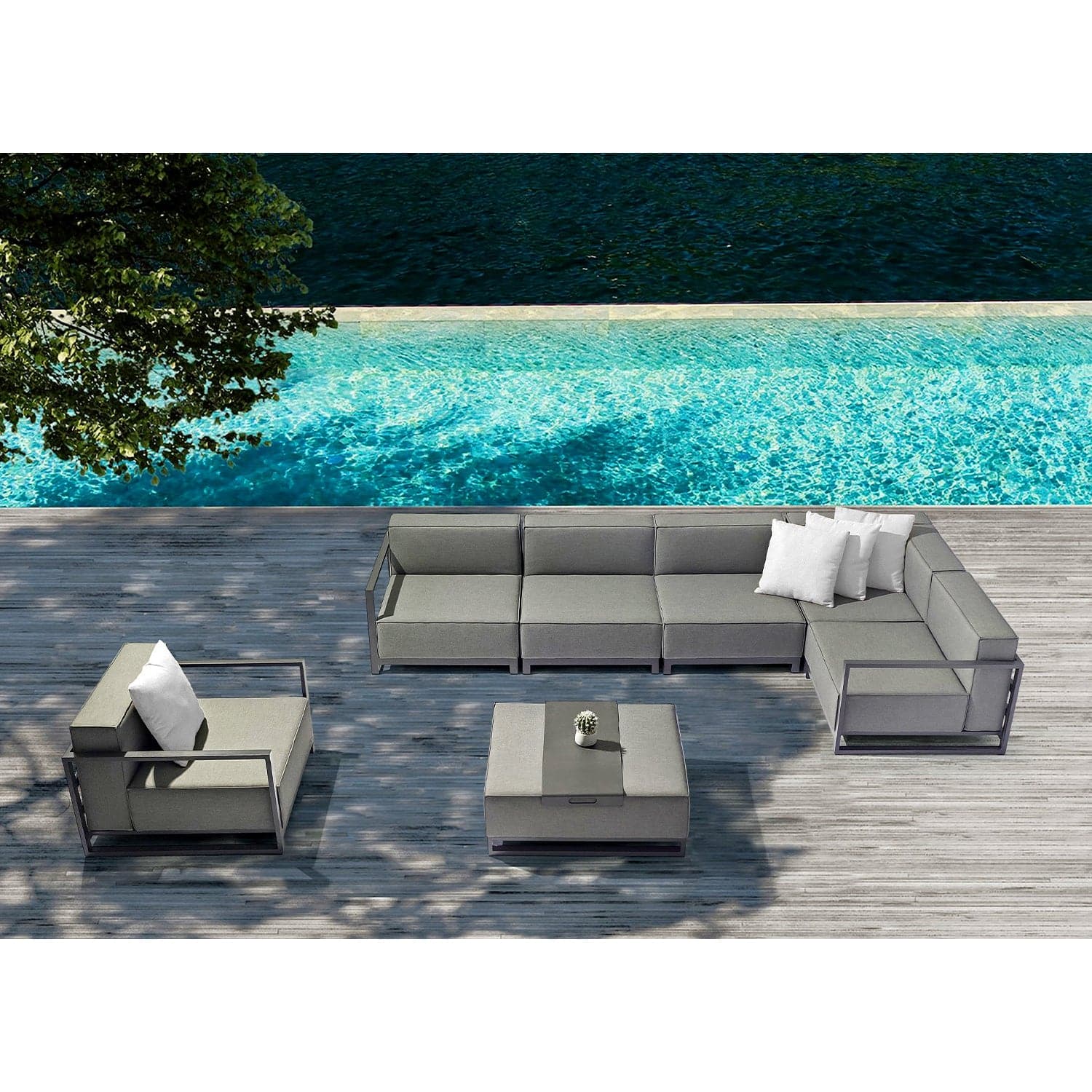 Sensation Indoor/Outdoor Modular-Whiteline Modern Living-WHITELINE-MC1701-GRY-Lounge ChairsArmless Chair-1-France and Son