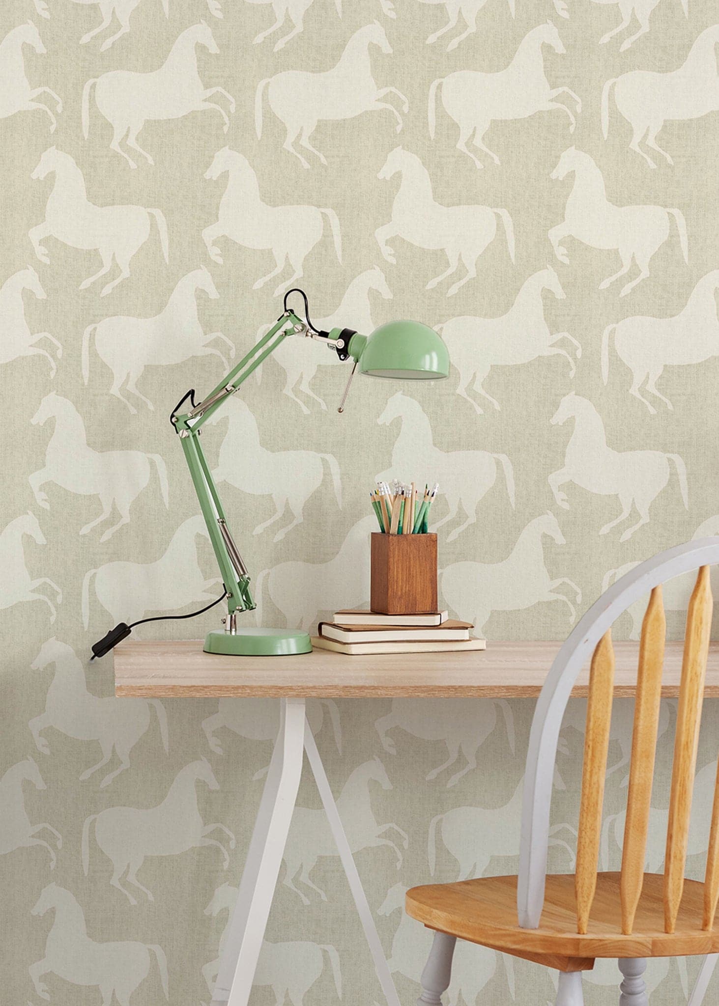 Paper Horses Wallpaper-Mitchell Black-MITCHB-WCB511-B-PM-10-Wall DecorPatterns Pewter Blue-Premium Matte Paper-4-France and Son