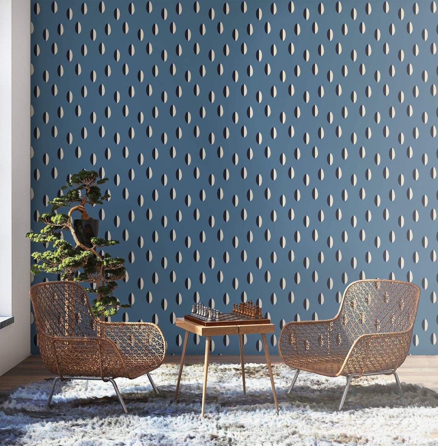 Split Wallpaper-Mitchell Black-MITCHB-WC405-BS-PM-10-Wall DecorPatterns Blue Smoke-Premium Matte Paper-10-France and Son