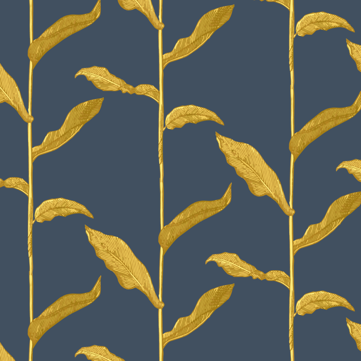 Stalks Wallpaper-Mitchell Black-MITCHB-WC382-4-PM-10-Wall DecorPatterns Golden Night-Premium Matte Paper-1-France and Son