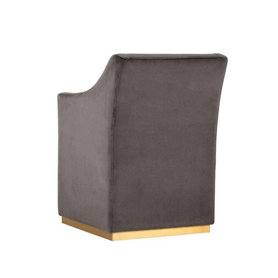 Zane Wheeled Lounge Chair - Brushed Brass-Sunpan-SUNPAN-102757-Lounge ChairsGrey-3-France and Son