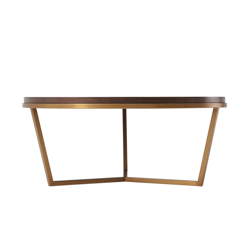 Small Fisher Round Cocktail Table-Theodore Alexander-THEO-TAS51033.C096-Coffee TablesBrushed Brass-3-France and Son