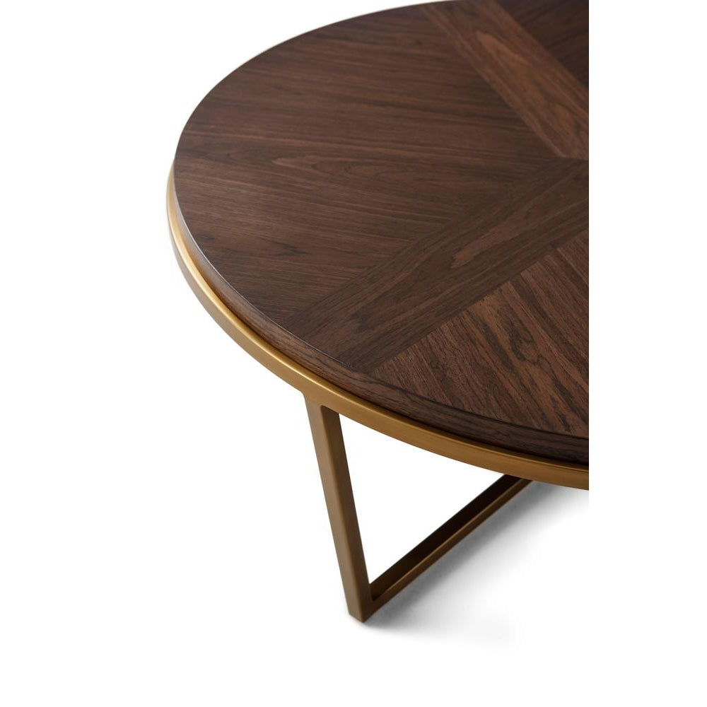 Small Fisher Round Cocktail Table-Theodore Alexander-THEO-TAS51033.C096-Coffee TablesBrushed Brass-5-France and Son