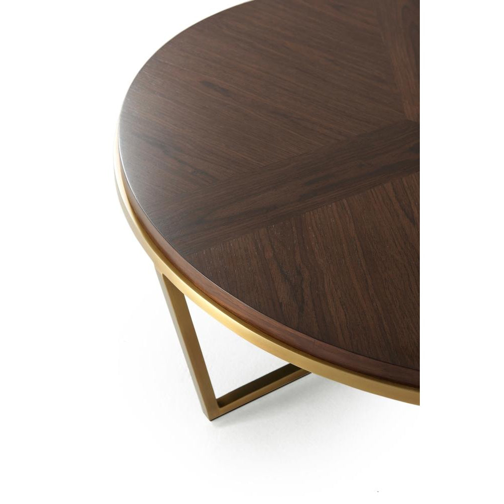 Small Fisher Round Cocktail Table-Theodore Alexander-THEO-TAS51033.C096-Coffee TablesBrushed Brass-7-France and Son