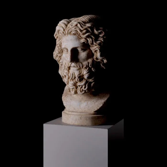 Statue Zeus marble antique look