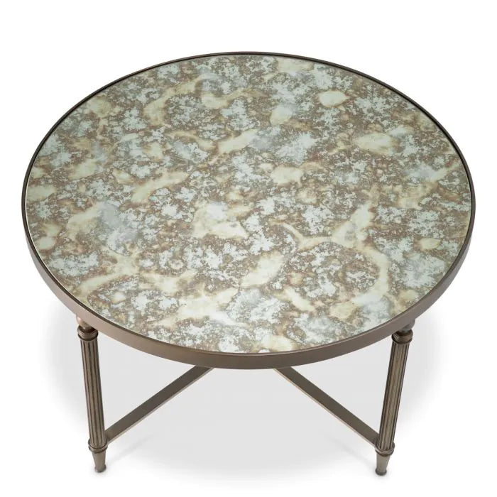 Additional view of Coffee Table Bowery bronze finish in bronze and cream.