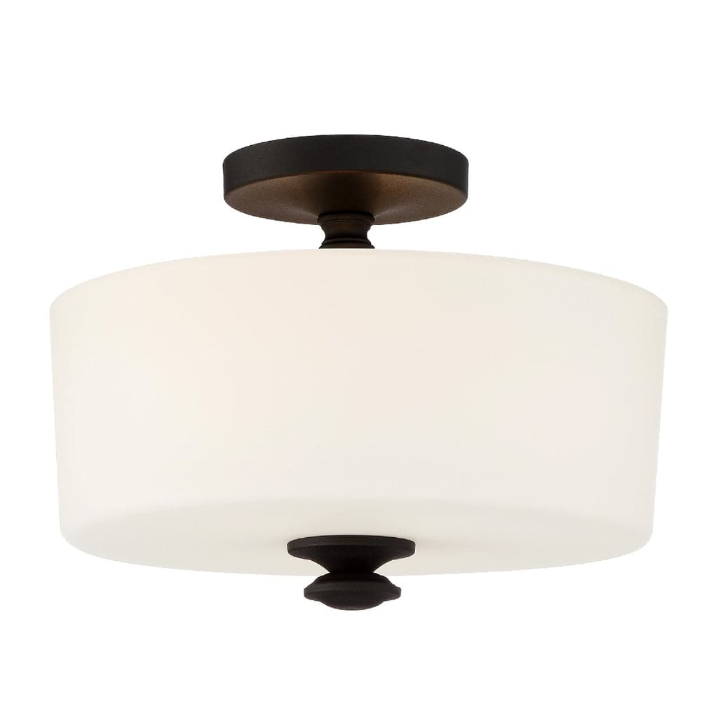 Travis 2 Light Ceiling Mount-Crystorama Lighting Company-CRYSTO-TRA-A3302-BF-PendantsBlack Forged-1-France and Son