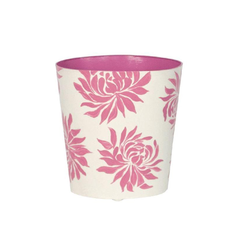 Floral Wastebasket-Worlds Away-WORLD-WBDAHLIAL-Baskets & BoxesPink-3-France and Son