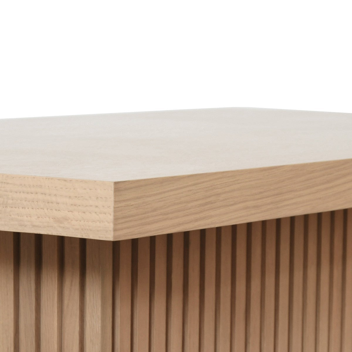 Tyson - Slatted Pedestal Base Coffee Table In Natural Oak