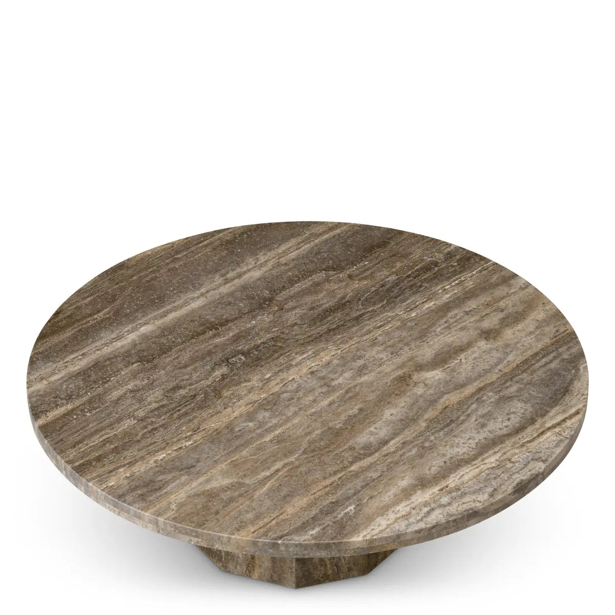 Alternate view of Coffee Table Florence Silver Travertine in taupe and warm gray.