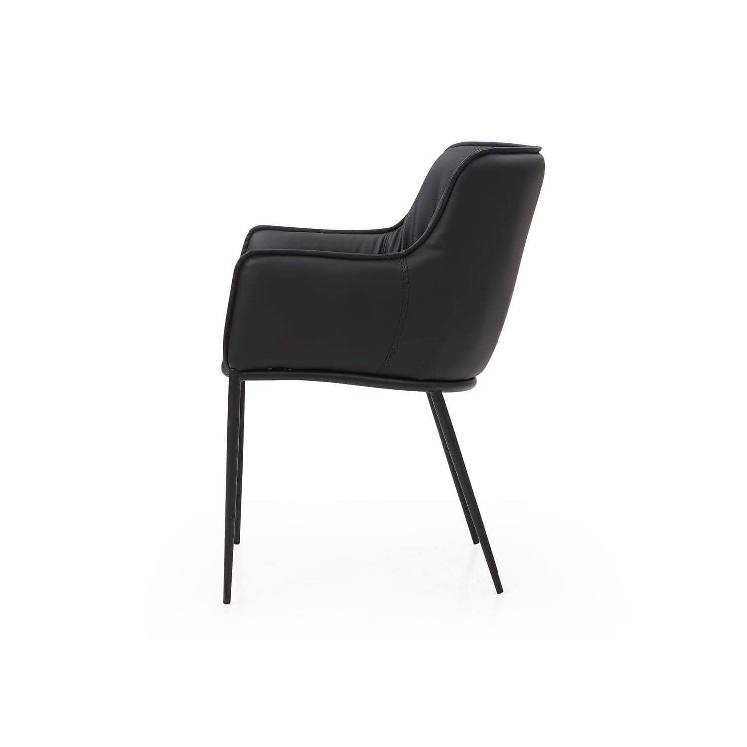 Tiffany Dining Armchair-Whiteline Modern Living-WHITELINE-DAC1928P-BLK-Dining ChairsBlack-5-France and Son