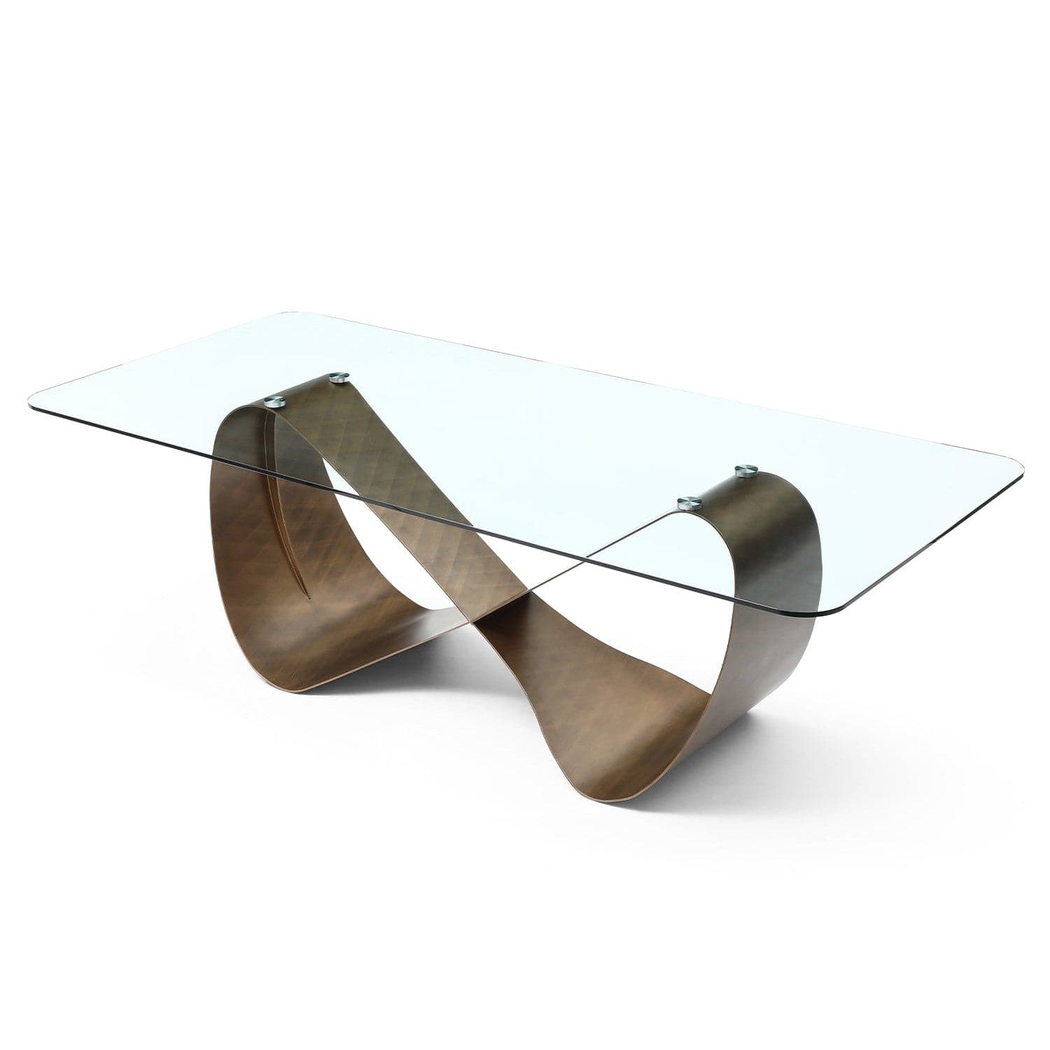 Tiffany Dining Table-Whiteline Modern Living-WHITELINE-DT1928-BRZ-Dining Tables12mm Tempered Glass Top-3-France and Son