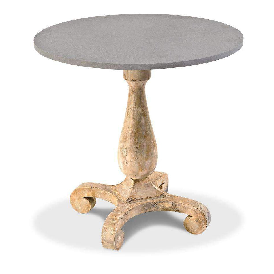 Antique Bistro Table-SARREID-SARREID-U090-AS-Dining TablesGrey Stone-3-France and Son