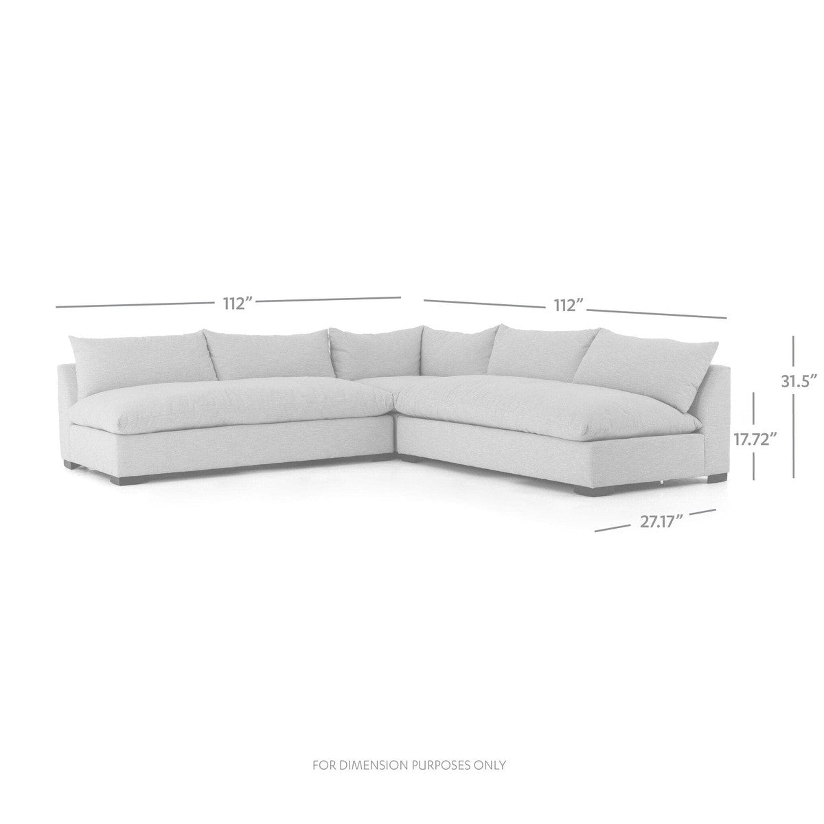 Grant 3-Piece Sectional - Henry Charcoal