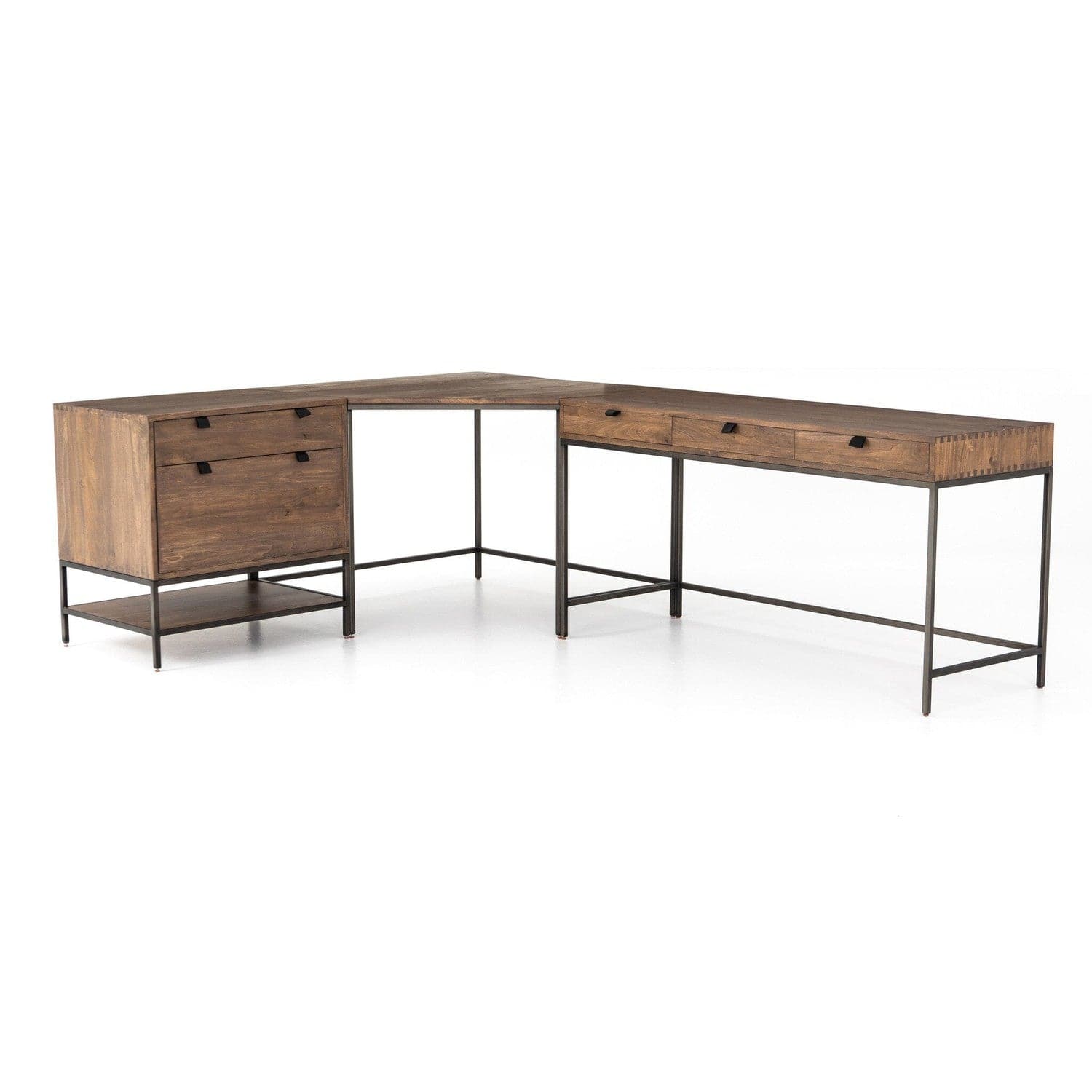 Trey Modular Corner Desk - Natural Iron