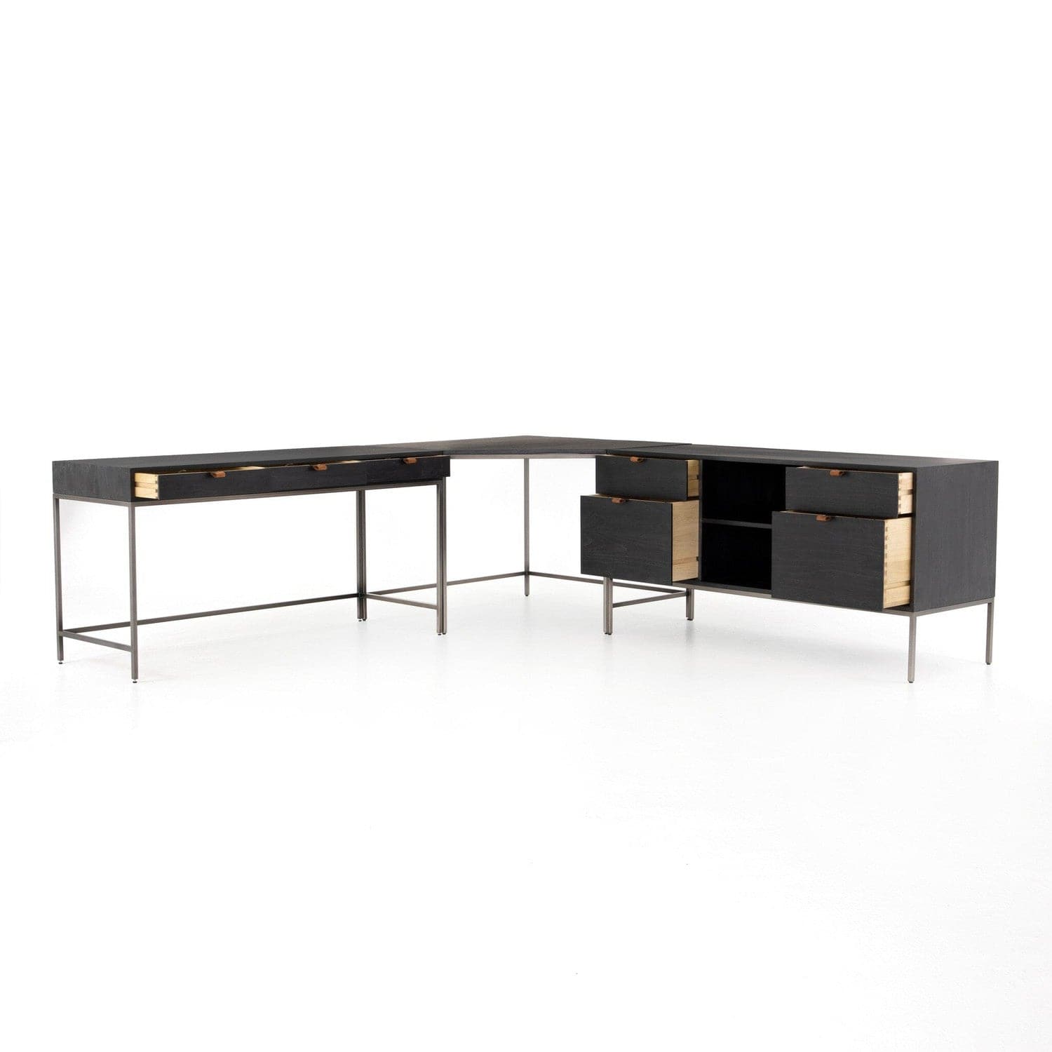 Trey Desk System - Black Wash Poplar