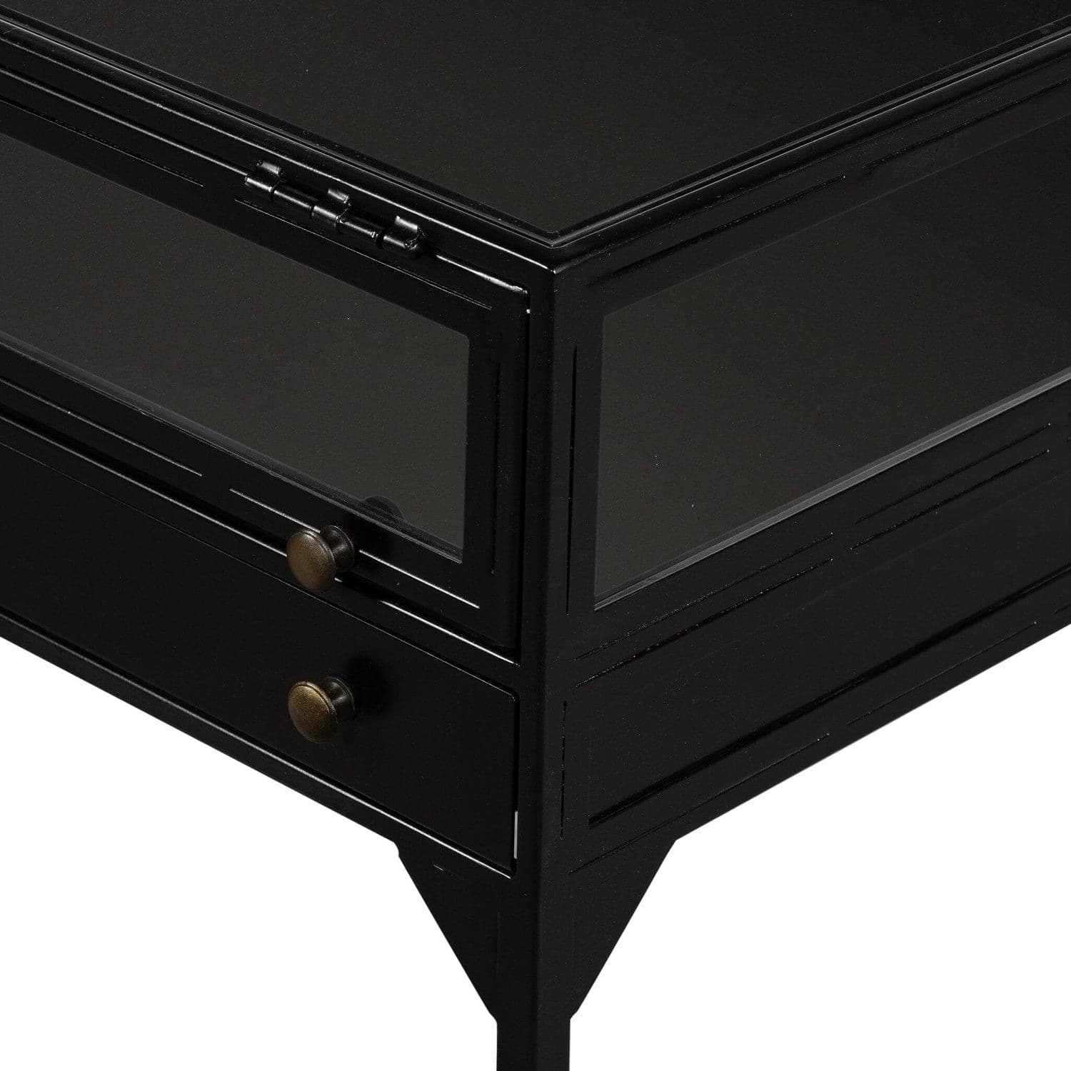 Shadow Box End Table - Tempered Glass