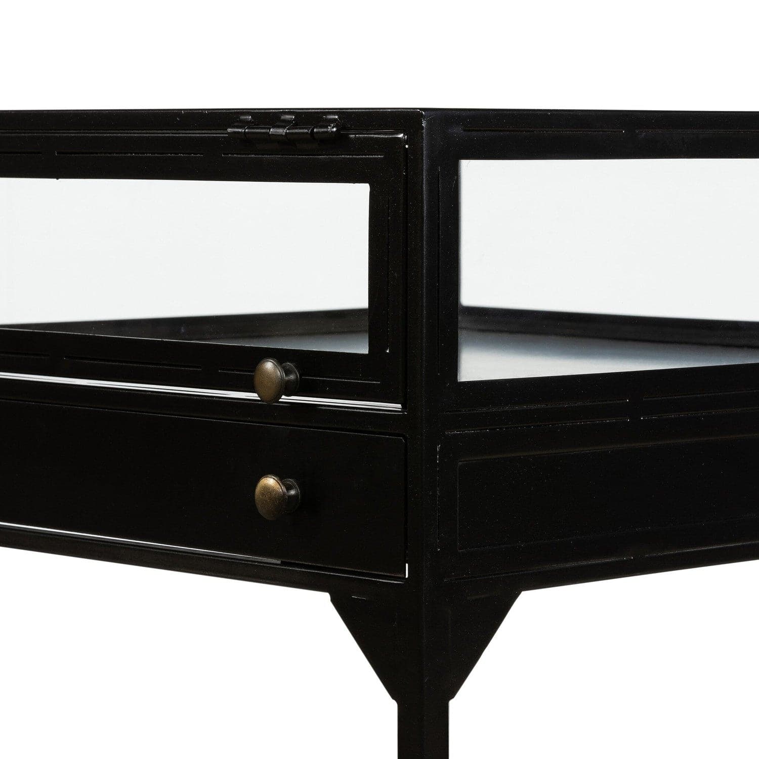 Shadow Box End Table - Tempered Glass