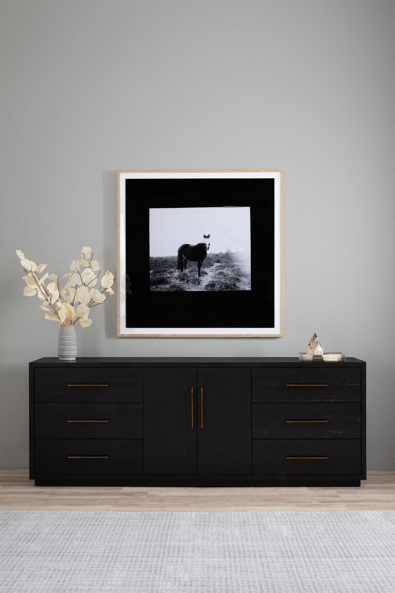 Suki Large Media Console - Burnished Black