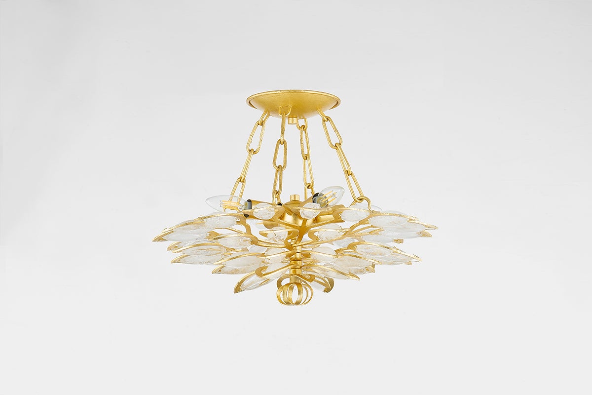 Vittoria Semi Flush - Gold Leaf 4 Lights