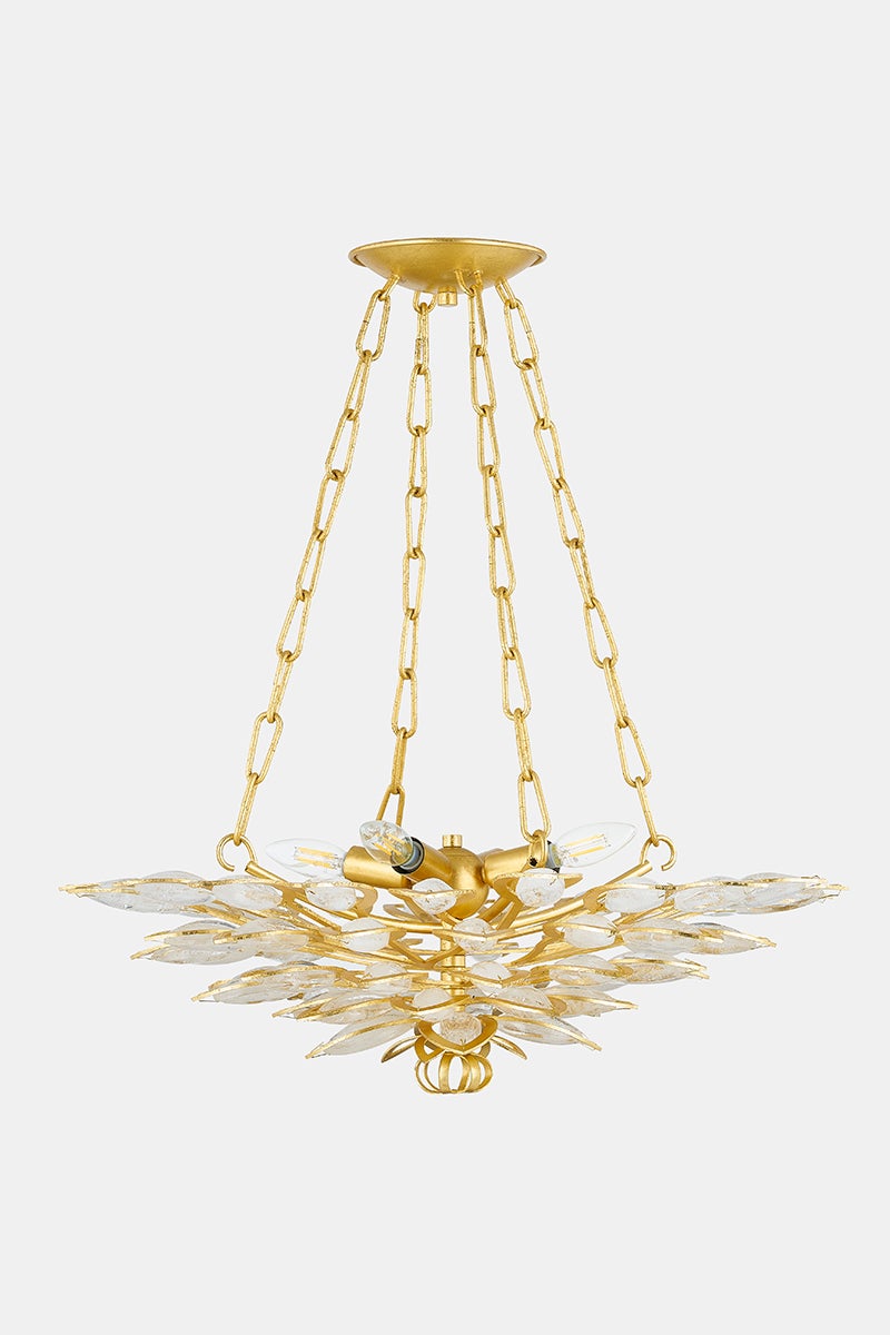 Vittoria Chandelier - Gold Leaf 4 Lights